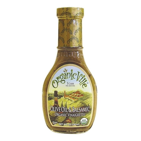 Organic Ville Organic Vinaigrette - Olive Oil And Balsamic - Pack of 6 - 8 Fl