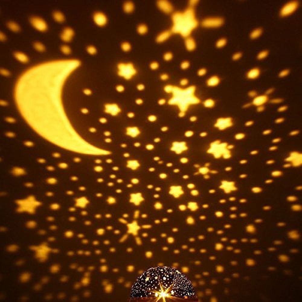 Night Light Projector ,Wrvxzio LED Starry Moon 360 Degree Rotating Cosmos Romantic Room Star Projector , Starry Moon Sky Night Projector Kid - image 4 of 8