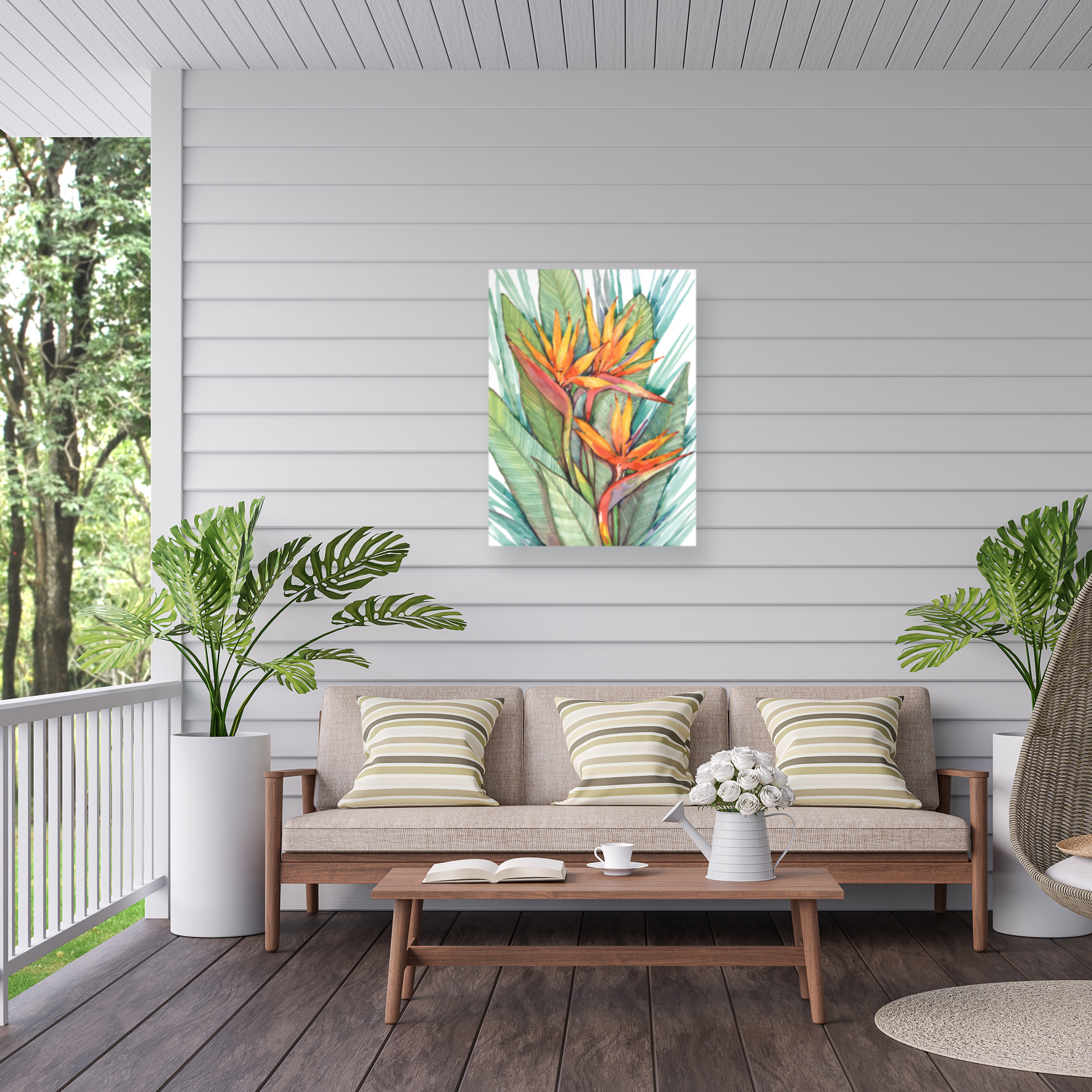 Tim O'Toole 'Tropical Botanical Paradise II' Outdoor Canvas 32x24