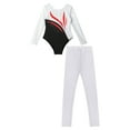 thumbnail image 3 of iEFiEL Kids Girls Figure Skating Dance Performance Outfit Long Sleeve Shiny Rhinestones Leotard with Leggings Gym Suit White 14, 3 of 7