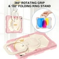 thumbnail image 6 of ELEHOLD Heavy Duty Case for iPad 10th Generation 2022, 3-Layer Rugged 360 Rotating Kickstand Handle Grip Detachable Shoulder Strap Kids Friendly Shockproof Case for iPad 10.9",Rosegold, 6 of 8
