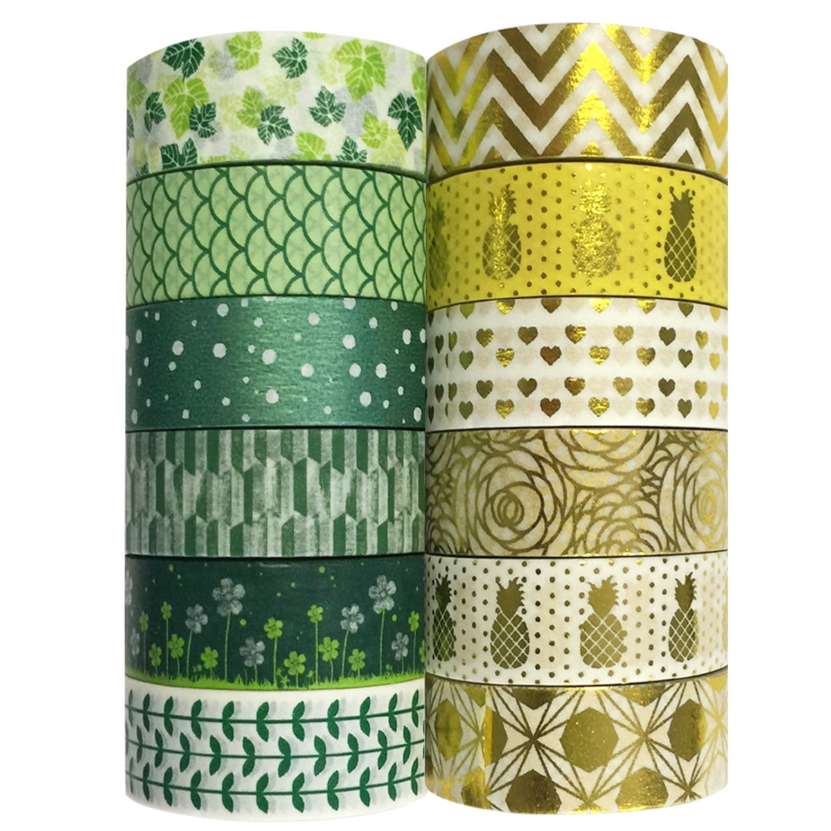 Wrapables® Washi Tapes Decorative Masking Tapes, Set of 12, ADSET69