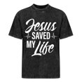 thumbnail image 4 of Jesus Saved My Life Christian Faith Religious T-Shirt, Suitable For Mens & Womens Outdoor T-ShirtWashed Tee, 4 of 9