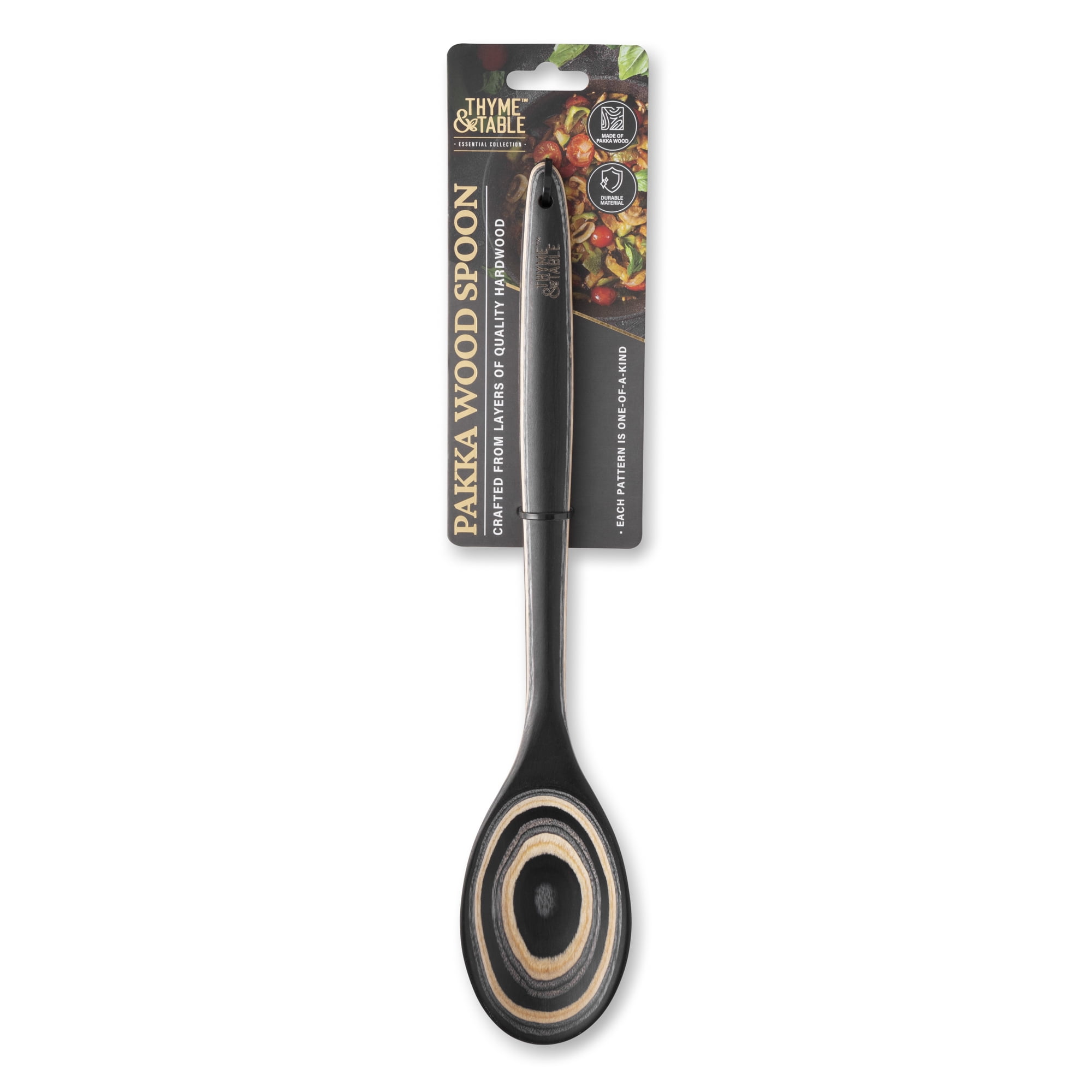 Thyme & Table Non-Stick Pakka Wood Spoon Black
