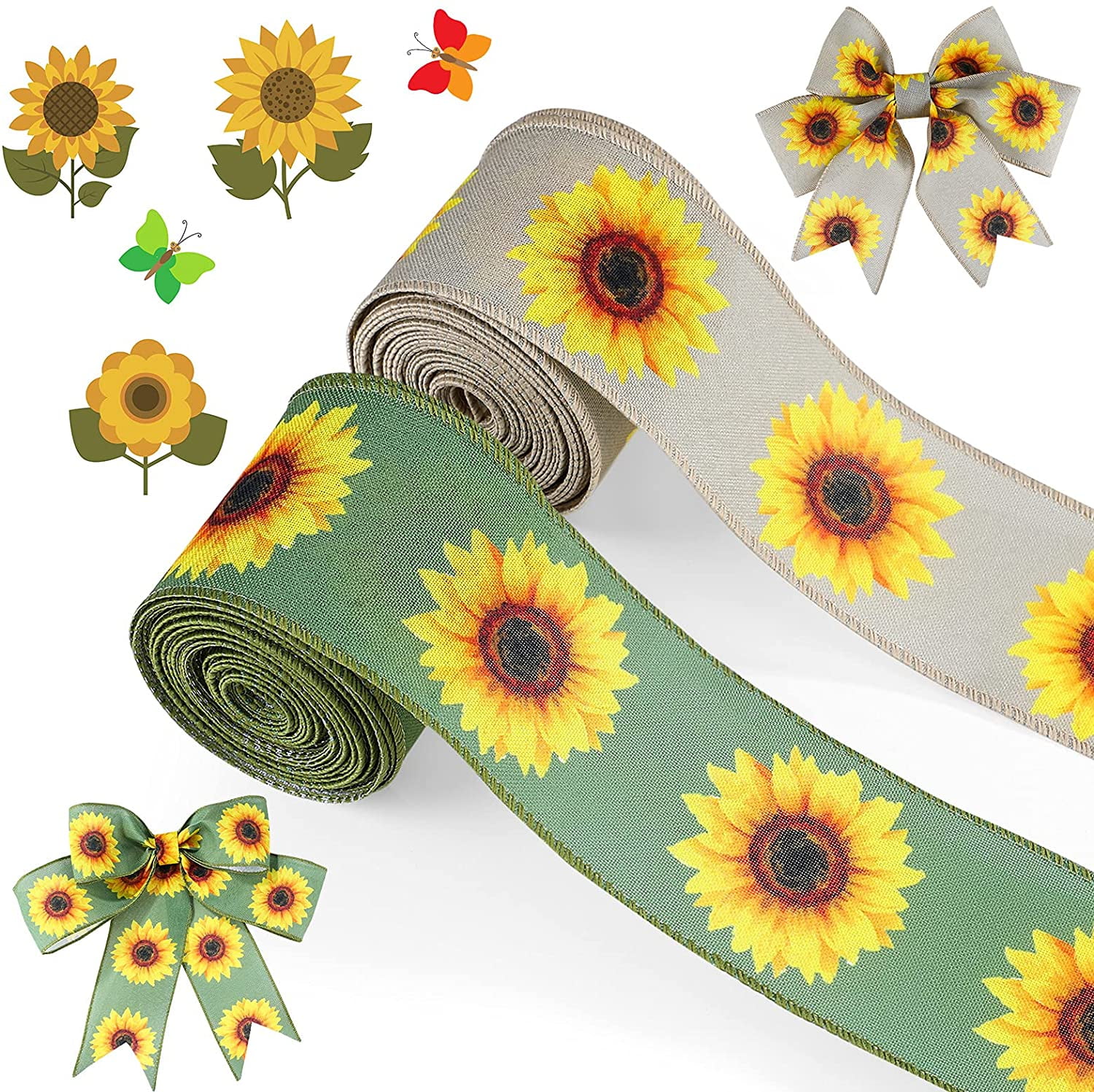 sunflower burlap ribbon