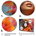 thumbnail image 3 of Designart "African Kuba Patterns Mask in Black and Orange" People Wall Art - Global Orange African Mask Entryway Wall Art Print, 3 of 4