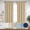 thumbnail image 1 of Tan Curtains 96 Inches Long for Living Room Dining 2 Panel Rod Pocket Semi Sheer Linen Drape Burlap Primitive Neutral Rustic Decor Light Filtering Brown Curtain for Bedroom Cafe Khaki Camel 8 Ft 52x96, 1 of 8