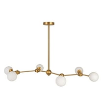 Creative Co-Op Sputnik Opal Glass Chandelier, Brushed Gold