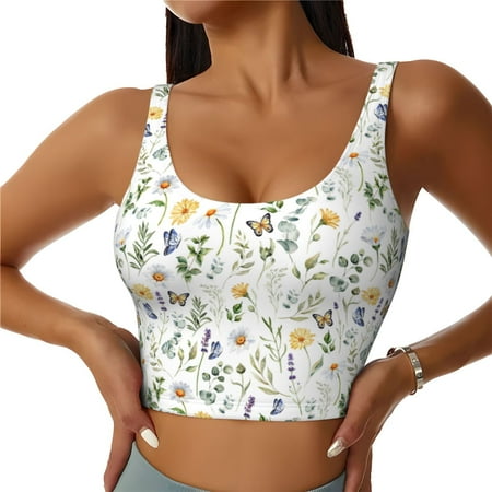 Matuu Watercolor Wildflower 2 for Women s Sports Bra - Soft  Comfortable and Breathable Sports Vest for Yoga  Fitness  and Dance-Medium