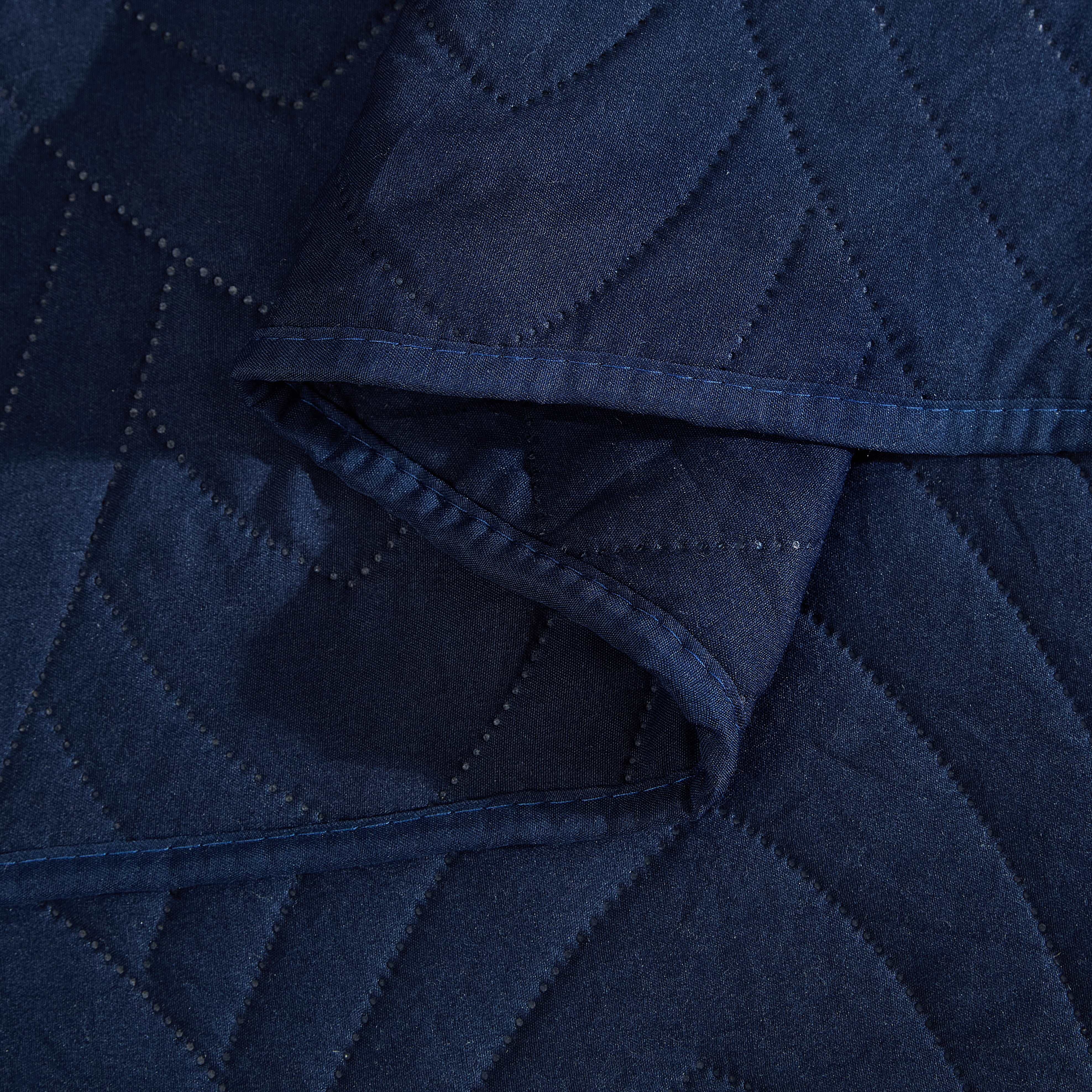 THD Winston - 3 Piece Full Queen Size Quilt Set, Lightweight Queen Bedspread Coverlet Set (Full/Queen, Navy Blue)