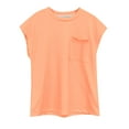thumbnail image 5 of REDARER Girls Short Sleeve Hooded Top With Pocket Comfortable Casual Tee For Summer Home School Beach Activities,Color:Orange,Size:9-10 Years, 5 of 5
