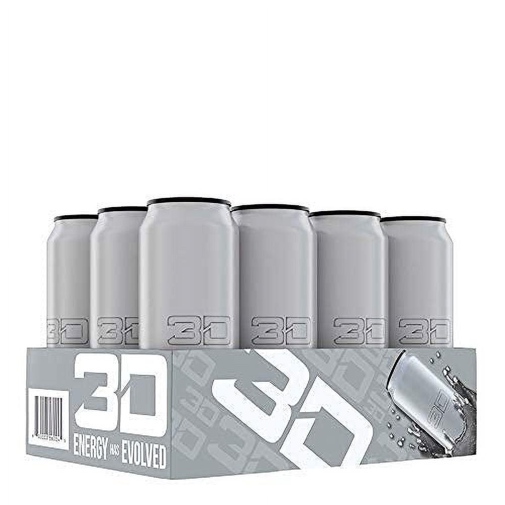 3D Energy Drink | Caffeine, Zero Sugar, 16 Fluid Ounce | 12 Pack (Chrome)