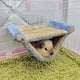 thumbnail image 5 of Hamaca colgante para animales pequeños, cama suave y cálida de doble capa, jaula para mascotas pequeña, hamaca para ardilla, hámster, hámster dorado S azul, 5 of 5