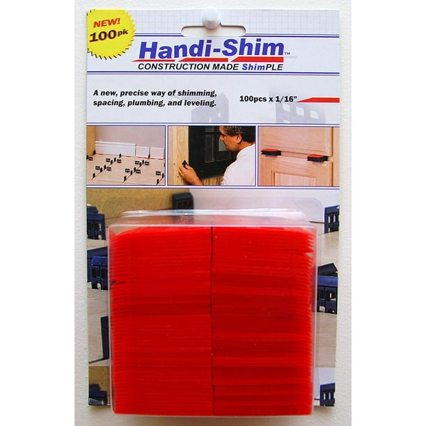 HandiShim HS116100RD Plastic Construction Shims/Spacers, 100 Pack, 1/