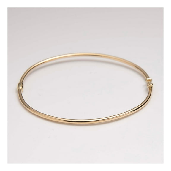 2mm Tube Women's Adult Bangle Bracelet 10K Yellow Gold, 2.21 Gr - Goldum NYC