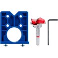 thumbnail image 1 of Juego de brocas con plantilla para bisagra, brocas de posicionamiento ajustables de 35mm, brocas para enrutador para instalación de bisagra de puerta de muebles de madera, 1 of 5