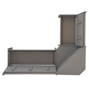 Linon Talon Pine Wood Corner Dining Nook Set with Storage in Gray Finish