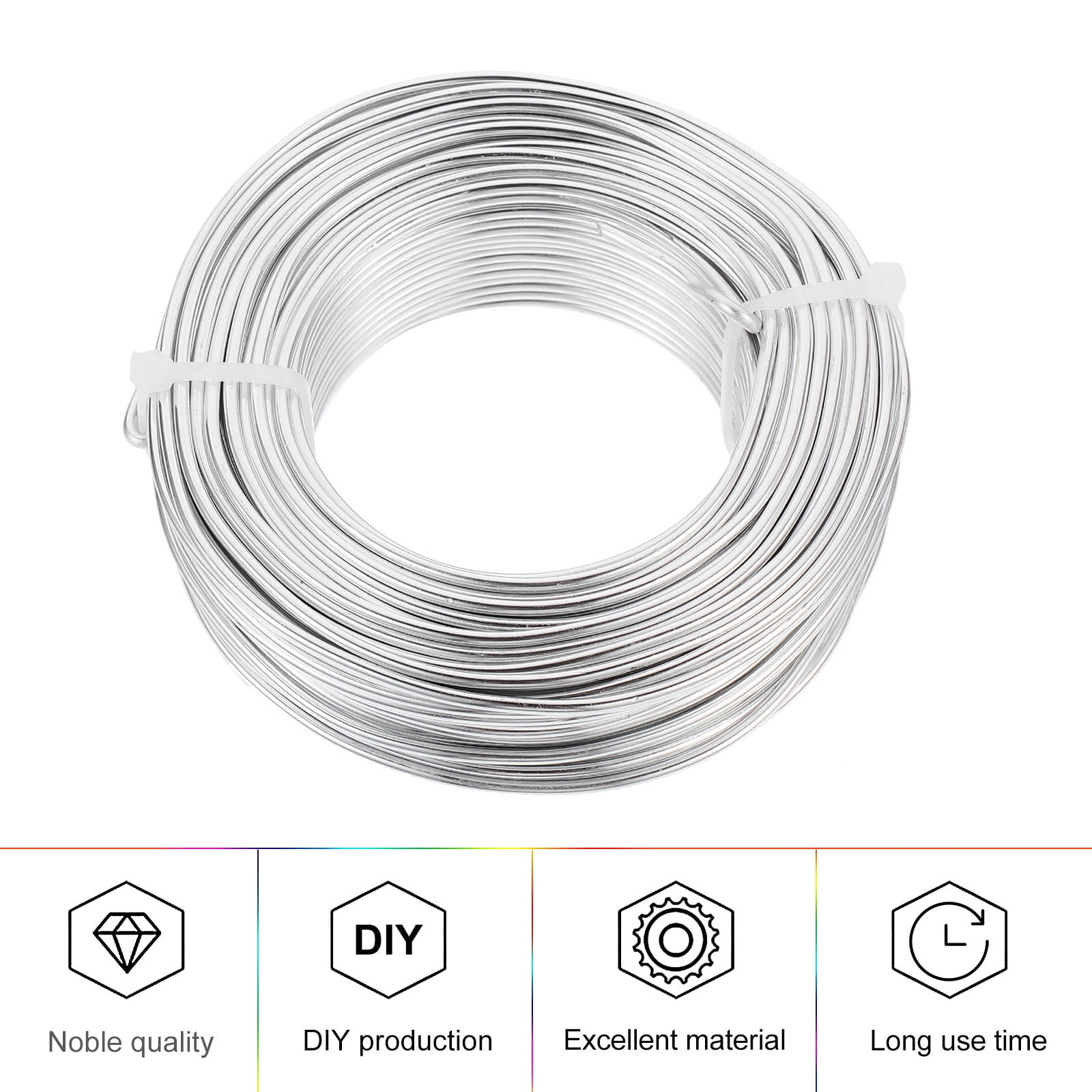 YSNOOWE Craft Projects Aluminum Wire Silver 1 Roll Round Shape