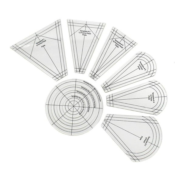 Rvaymup 10 Pcs/Set Regular Plate Templates Sewing Patchwork Templates Quilting Ruler