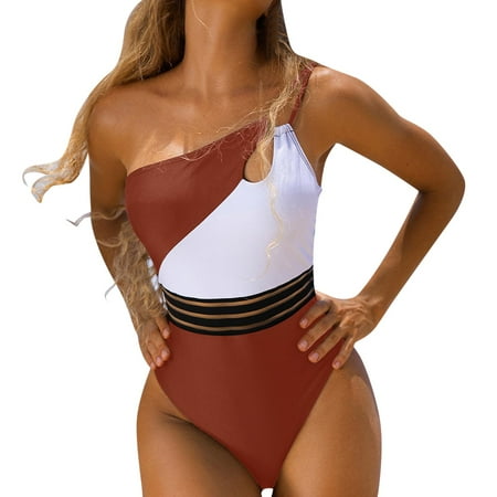 Blphud Popular Bathing Suits for Women 2024 Thong Bikini Women Wrap Push Up 1 Piece Swimsuit Bathing Suit Swimwear High Waist Beachwear Women s Bikini Bottoms One Piece Swimsuit M