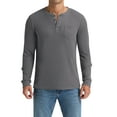 thumbnail image 6 of Iceglad Men's Henley Shirts Long Sleeve Basic Waffle Pique Pullover T-Shirt with Pocket, 6 of 9