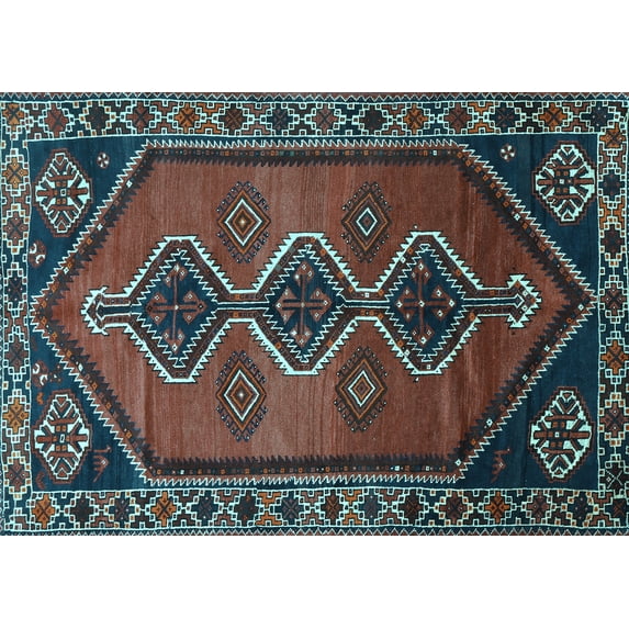 Ahgly Company Indoor Rectangle Persian Light Blue Traditional Area Rugs, 2' x 4'