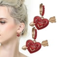 thumbnail image 2 of WILLBEST Valentine's Day Heart Stud Earrings European Style Oil Design for Her, 2 of 9