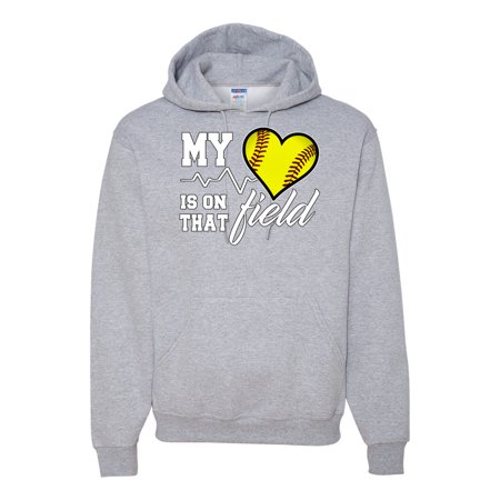 Wild Bobby, My Heart Is On That Tennis Field, Sports, Unisex Graphic Hoodie Sweatshirt, Heather Grey, Small
