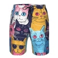 thumbnail image 3 of Fotbe Colorful Cats Pattern Art Trajes de Baño Estampados para Hombre, Shorts de Verano de Secado Rápido, Ropa de Playa, Bañadores-Medium, 3 of 6