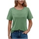 thumbnail image 1 of Camisas de Cuello de Tripulación de Manga Corta para las Mujeres Plisado Mangas de Ruffle, Cuello Redondo Casual Primavera Y Blusa de Verano, 1 of 7