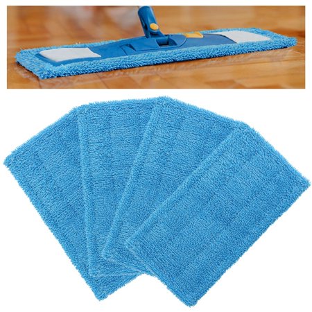 4 PCS Microfiber Mop Replacement Heads, Wet/Dry Mops Flat Replacement Heads For Floor Cleaning, Superfine Microfiber Pros Reusable Mop Pads, Compatible Mop Pads