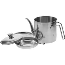1 Set Oil Strainer Pot Grease Can with Strainer Kitchen Oil Jar Metal Grease Strainer Container