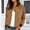 Brown, variant on Women's Solid Zip Up Long Sleeve Jacket with Ribbed Panels for Fitness Yoga Sports Casual Outerwear Yellow XL
