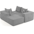 thumbnail image 6 of DELMANGO Modular Sectional Sofa with L-Shape Chaise, Corduroy Boneless Couch Set for Living Room, No Assembly Required, Grey, 6 of 8