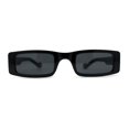 thumbnail image 1 of Womens Thin Narrow Rectangular Mod Sunglasses All Black, 1 of 4