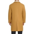 thumbnail image 3 of Abrigo acolchado de invierno INSPIRE CHIC para hombres, abrigo de doble botonadura, color sólido, abrigo largo de negocios, talla S, caqui, 3 of 5