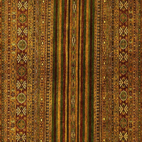Ahgly Company Indoor Square Abstract Yellow Modern Area Rugs, 6' Square