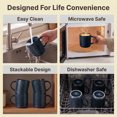 thumbnail image 2 of Onader 4-Pieces Coffee Mugs Set, Water Cups with Large Handle, 12 oz Ceramic Mugs Suitable for Tea Milk Latte, Stain-Resistant & Microwave Safe, Starry Blue, 2 of 8