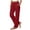 Red, variant on SwiftWear Women Summer Linen Blend Pants High Waisted Straight Leg Casual Pants with Side Button Slit Pockets Beach Trousers