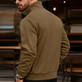 thumbnail image 4 of Corduroy Coat for Men Button Down Drawstring Stand Collar Casual Jackets with Pockets Fall Winter Outerwear (2XL, Brown), 4 of 6