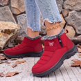 thumbnail image 3 of EKVAHL Women's Winter Snow Booties, Non‑Slip Lug Sole Ankle Boots, Faux Fur Lined Warm Snow Shoes for Cold Days City Walking Red, 3 of 6