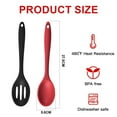 thumbnail image 2 of 4 cucharas de silicona para cocinar resistentes al calor, diseño higiénico, utensilios de cocina, cucharas para mezclar para cocina, hornear, agitar, mezclar (negro), 2 of 5