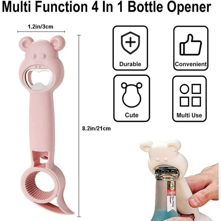 Untior 4 in 1 Cute Bear Beer Bottle Opener Jar Soda Can Opener Dining Bar  Gadgets Multifunctional Kitchen Tools Accessories - AliExpress
