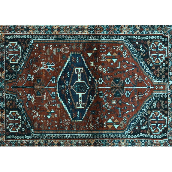 Ahgly Company Indoor Rectangle Persian Light Blue Traditional Area Rugs, 6' x 9'