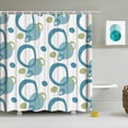thumbnail image 2 of Teal Blue Circle Waterproof Shower Curtain Abstract Geometric Polka Dot Modern Minimalist Bathroom Curtains Waterproof Polyester Fabric Bath Curtain with Hooks 36"W x 72"L (Pack of 1), 2 of 6