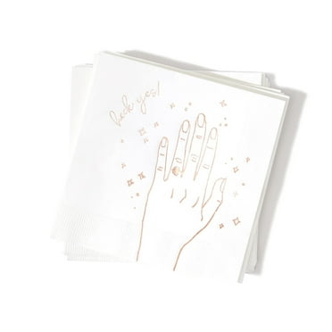 ForYourParty.Com Heck Yes! Cocktail Napkins with Rose Gold Foil
