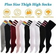 thumbnail image 5 of Plus Size Thigh High Socks for Womens Thick Thighs Cotton Extra Long Over the Knee Stockings Leg Warmer Boot Socks, 5 of 6