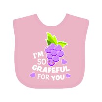 Inktastic Im So Grapeful for You with Cute Grapes Boys or Girls Baby Bib