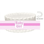 Baby Girl Bling Peel and Stick Edible Cake Decoration Image Wrap Ribbon