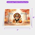 thumbnail image 5 of Happy Thanksgiving Golden Retriever Turkey Costume Pumpkins Autumn Leaves 7x5in Folded Greeting Card Goldens Dog Lover Gifts Idea Single Note Card with Envelope - 13014, 5 of 5